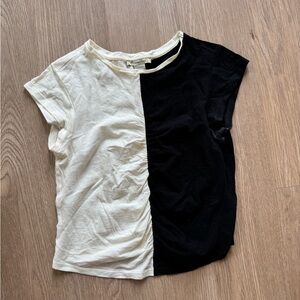 Two-Tone Black and White Women's Top